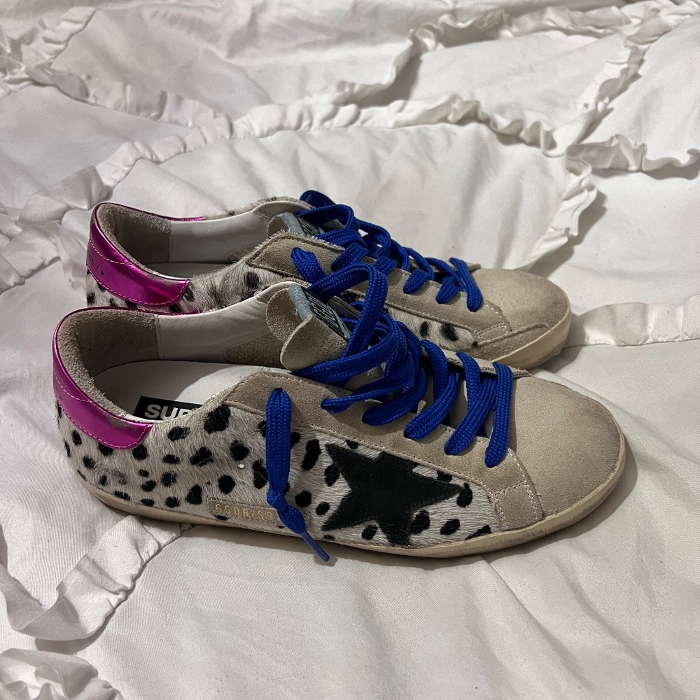 Golden Goose Super Star Leopard Print Sneakers